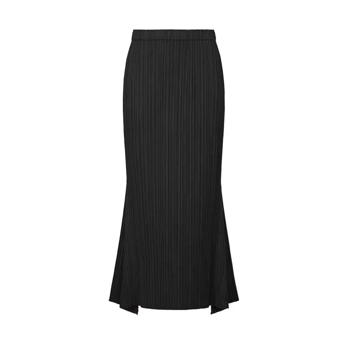 Miyake Pleated Women's Casual Skirt 2026 New Japanese Design Irregular Elastic Waist Loose Versatile Elegant Fishtail Skirt