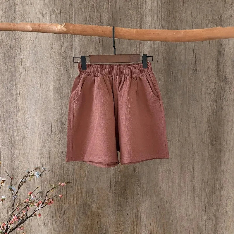 Cotton Linen Straight Leg Pants Women Summer Loose Versatile Large Size Linen Nine Points Casual Thin Ladies Trousers