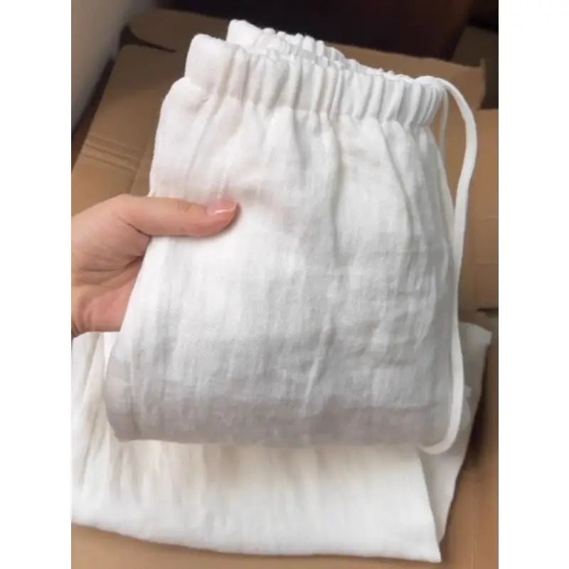 Fashion Cotton Linen Wide Leg Pants Loose Straight Ankle-Length Skirt Pants Casual High Waist 2025 New Summer Women's Pants