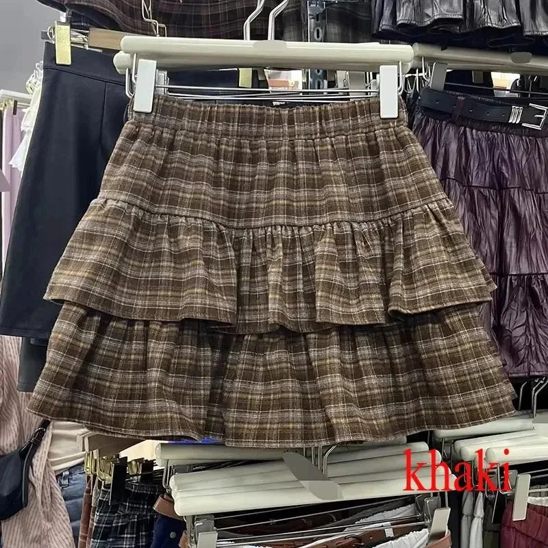 Women's Blue Black Riveted Belt Denim Skirt Y2K Harajuku High Street Fashion 90s Sexy A-line Mini Skirt Summer Clothing 2025 New