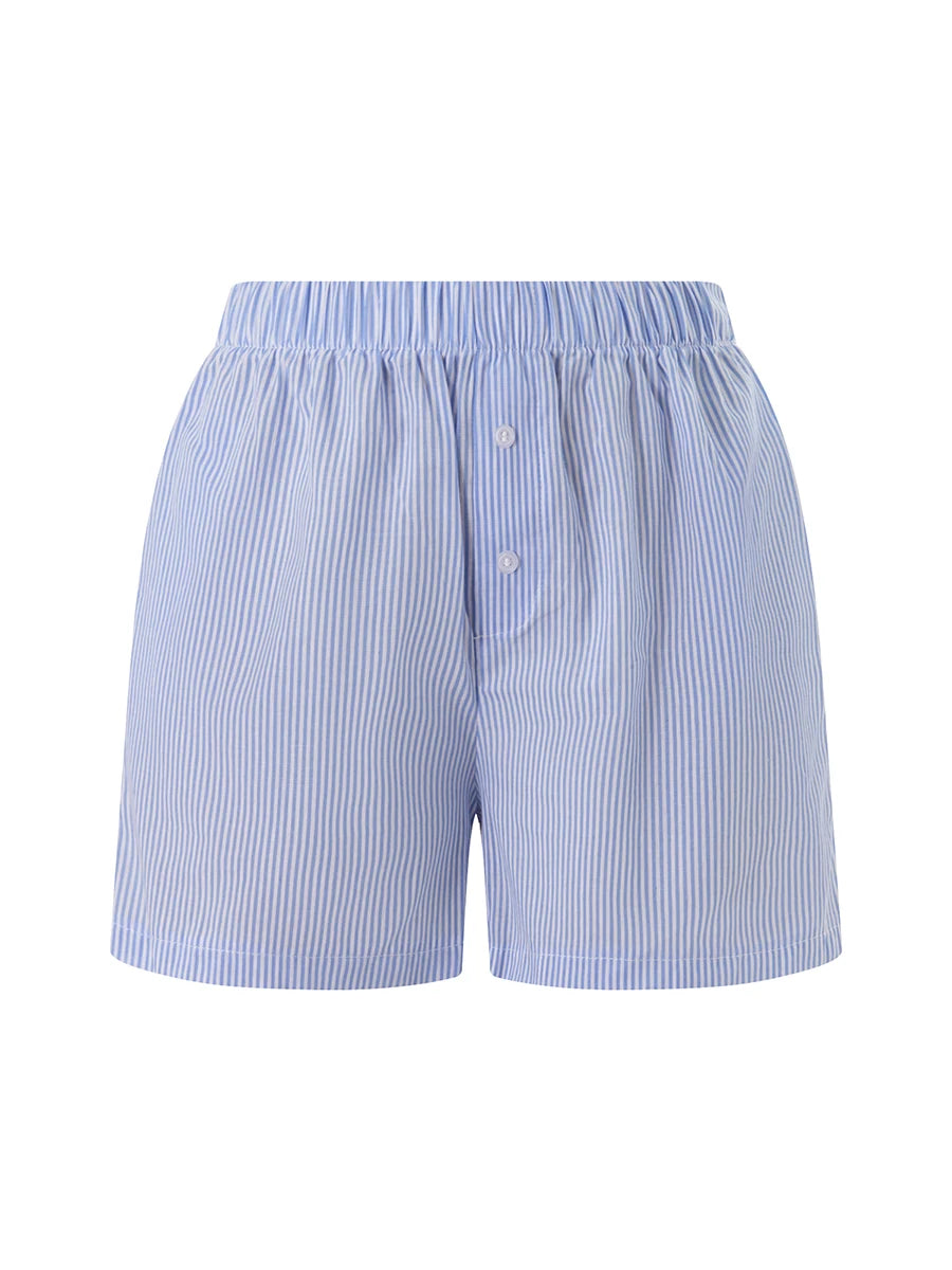 Baggy Stripe Shorts Y2k Loungwear Summer Women Casual Holidays Beach Short Pants Outfits with Pocket Plaid Pajama Short Homewear