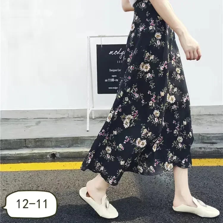 One Piece Split Print Lace Wrap Y2K Skirt Holiday Women High Waist Bodycon Skirt Irregular Beach Skirt