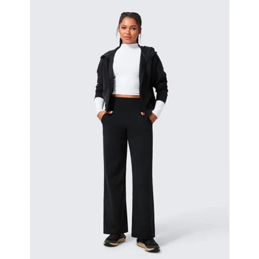 CRZ YOGA Butterlift Wide Leg Pants Pockets 29"/31"/33" - High Waisted Yoga Lounge Buttery Soft Comfy Casual Womens