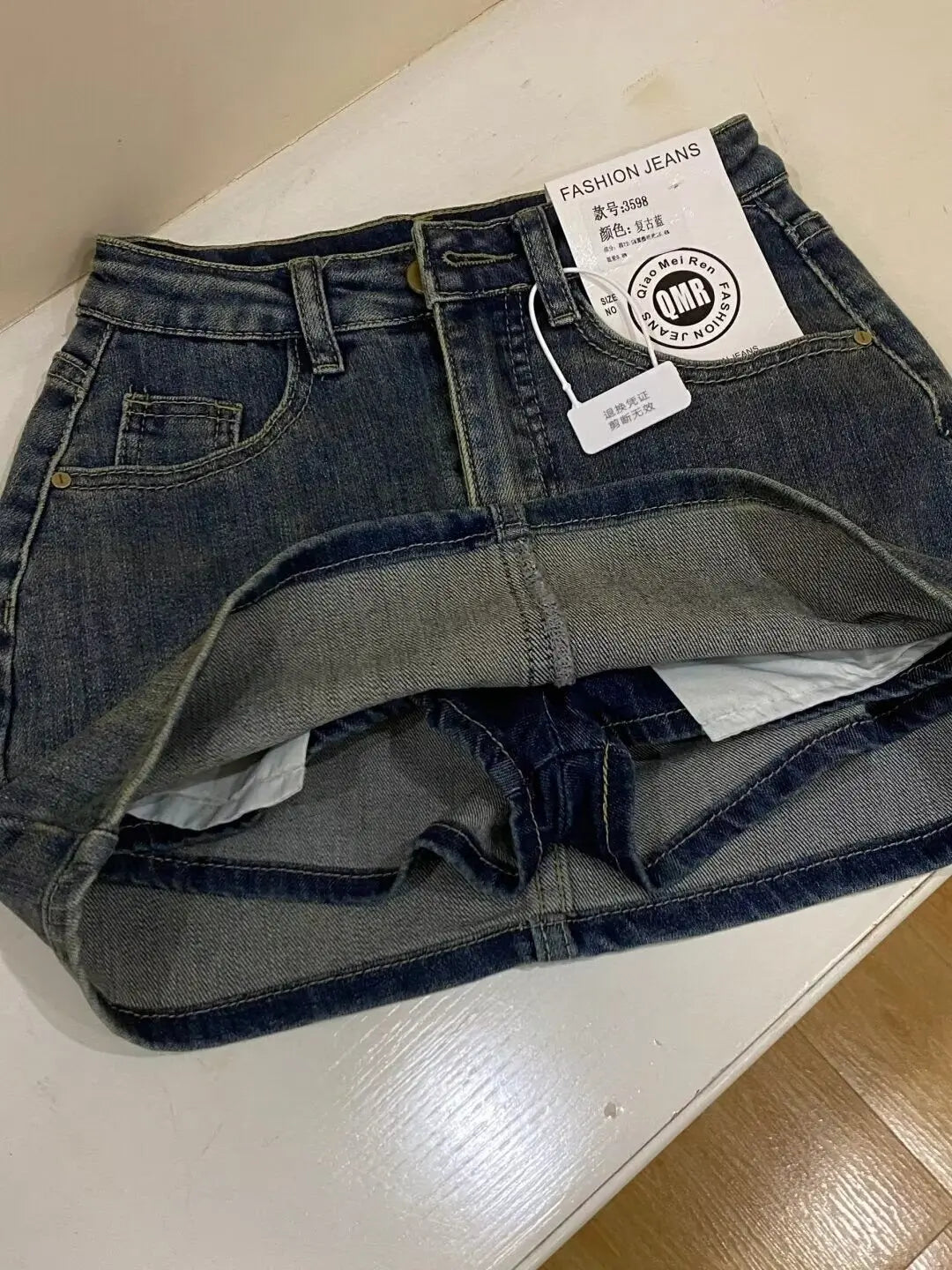 2026 New Spring Summer Denim Mini Skirt Women Retro High Waist Slim A-Line Package Hip Skirt Pants Hot Girl Trendy Streetwear
