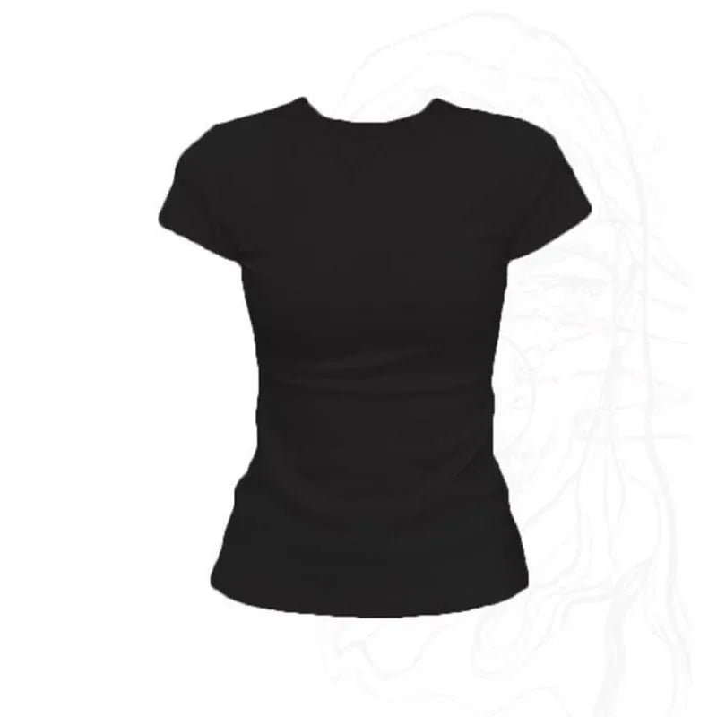 Fanan Solid Basic Short Sleeve T-shirts Women Summer Casual Simplicity Black White O-neck Tee Shirt Korean Cotton Tight T Shirt