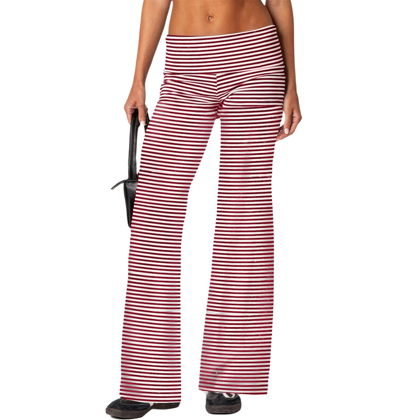 Casual Wide Leg Sweatpants for Women Fold Over Low Rise Flare Yoga Lounge Pants Back to School Clothes for Teen Girls Trousers