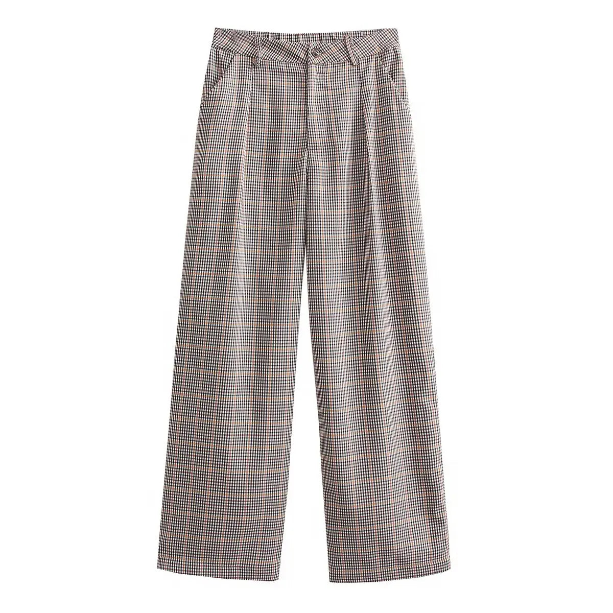 SLTNX 2026 Retro Chic Plaid Pants Women's Loose Pants Fashion Street Casual Pants Office Wear