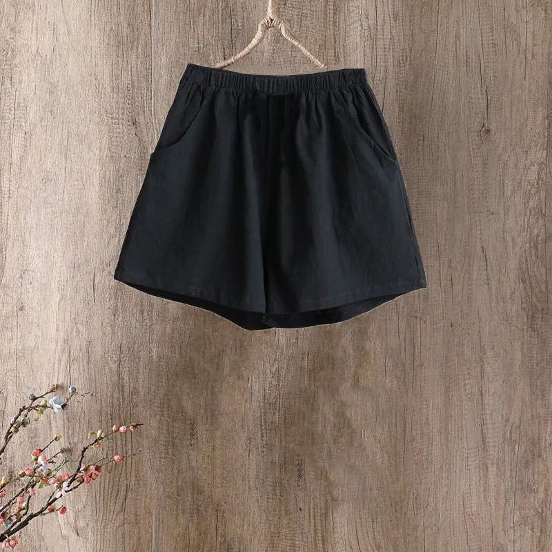 Cotton Linen Straight Leg Pants Women Summer Loose Versatile Large Size Linen Nine Points Casual Thin Ladies Trousers